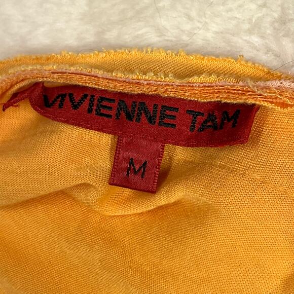 Vivienne Tam Orange Textured Top - Picture 8 of 8